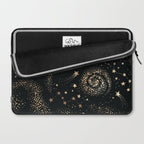 Magical Starry Night Sky Golden Cosmic Swirl II Laptop Sleeve Gallery Image 2