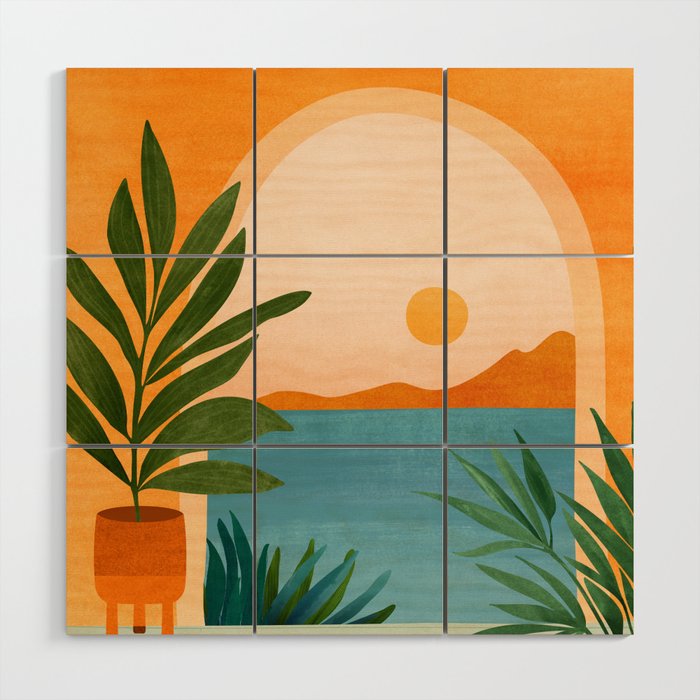 Riviera Villa View Wood Wall Art Gallery Image 1