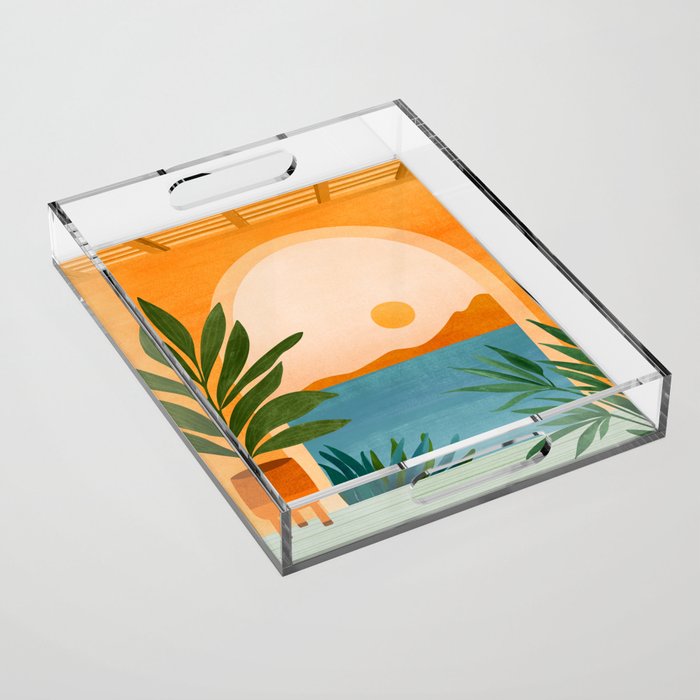 Riviera Villa View Acrylic Tray Gallery Image 1