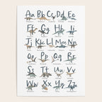 Dinosaur alphabet in muted shades of blue, grey and green Poster Gallery Image 4