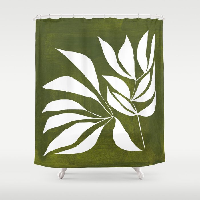Olive Branches Shower Curtain Gallery Image 1
