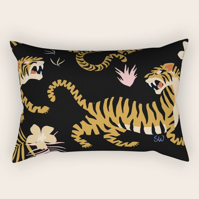 Tiger All Around Rectangular Pillow Gallery Image 2