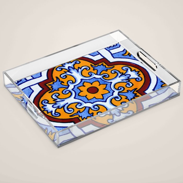 talavera mexican tile Acrylic Tray Gallery Image 1