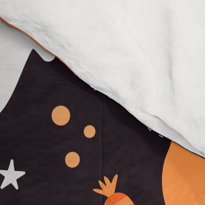 Halloween party illustrations orange, black Comforter Gallery Image 4