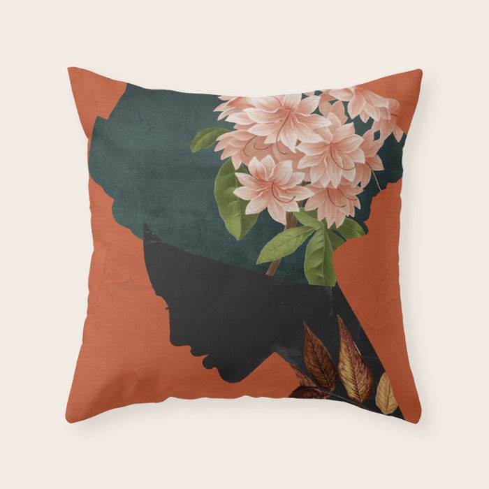 Floral Portrait 24 Throw Pillow Gallery Image 6