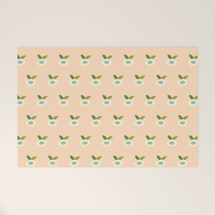 Simple Peach Floral - small flowers Welcome Mat Gallery Image 1