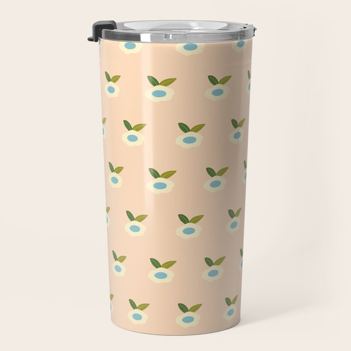 Simple Peach Floral - small flowers Travel Mug Gallery Image 3