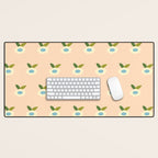 Simple Peach Floral - small flowers Desk Mat Gallery Image 1