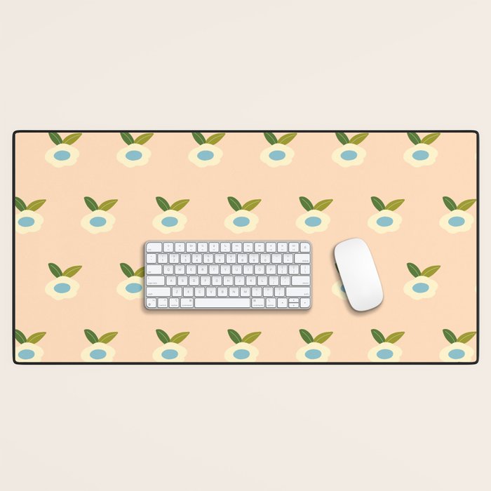 Simple Peach Floral - small flowers Desk Mat Gallery Image 1