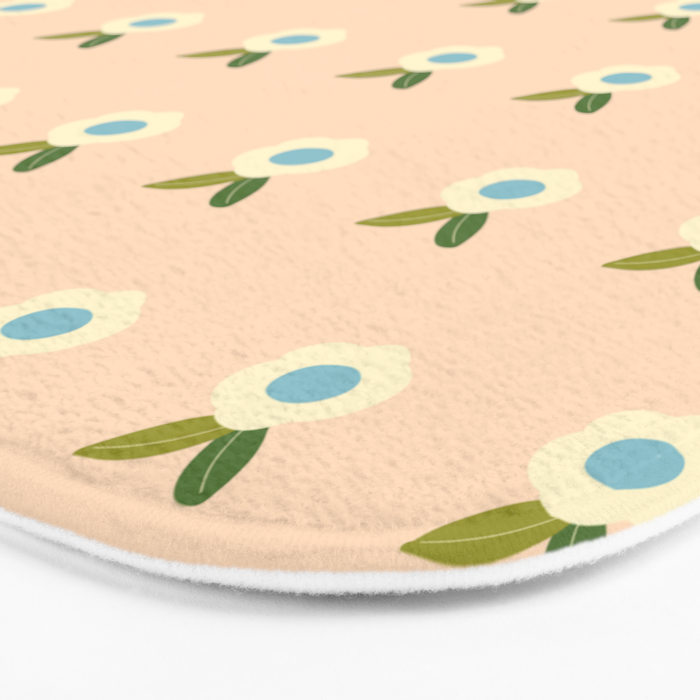Simple Peach Floral - small flowers Bath Mat Gallery Image 3