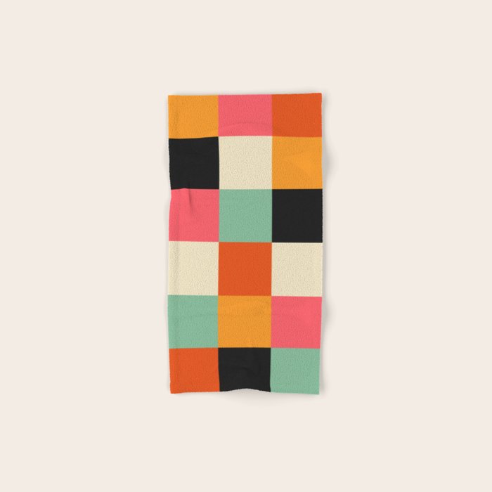 Bold Colorful Checks Pattern - Large XVIII Bath Towel Gallery Image 1