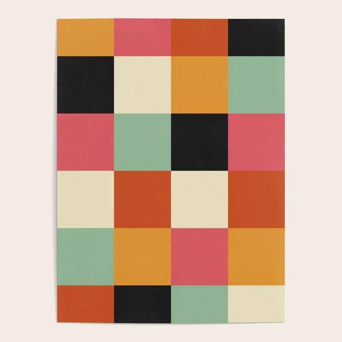 Bold Colorful Checks Pattern - Large XVIII Poster Gallery Image 4