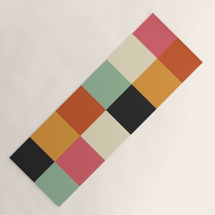 Bold Colorful Checks Pattern - Large XVIII Yoga Mat Gallery Image 1