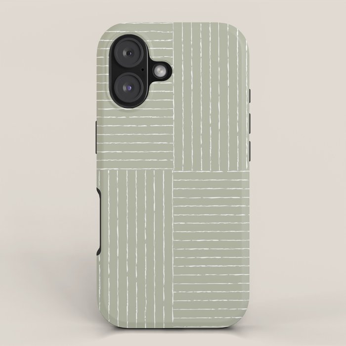 Lines III (Linen Sage) iPhone Case Gallery Image 1
