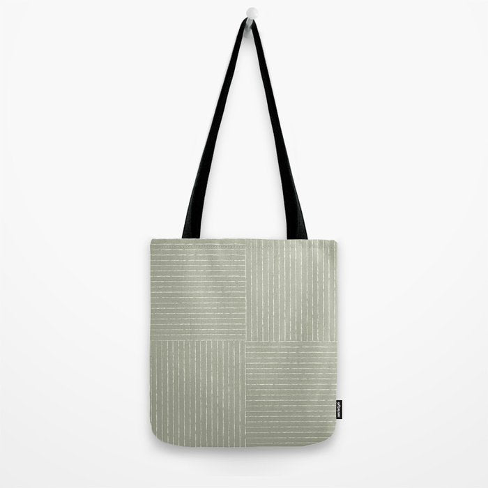 Lines III (Linen Sage) Tote Bag Gallery Image 2