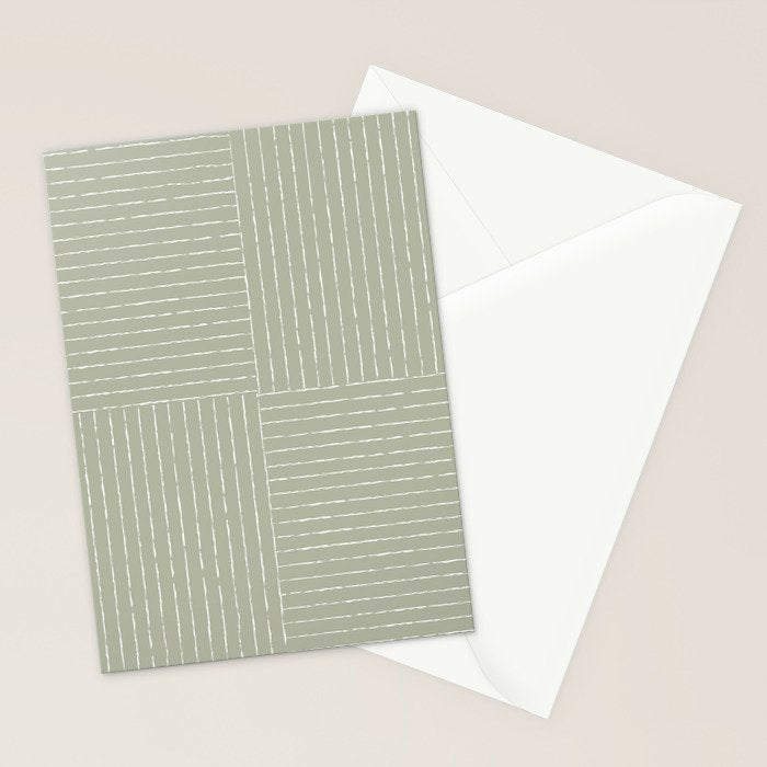 Lines III (Linen Sage) Stationery Card Gallery Image 2