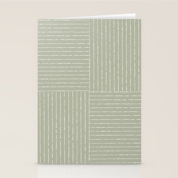 Lines III (Linen Sage) Stationery Card Gallery Image 2