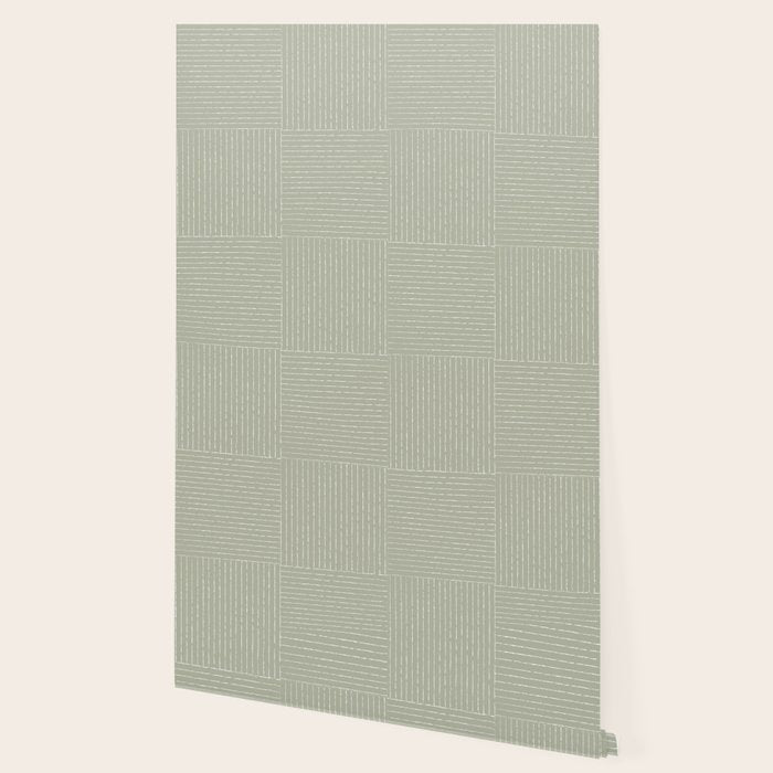 Lines III (Linen Sage) Wallpaper Gallery Image 2