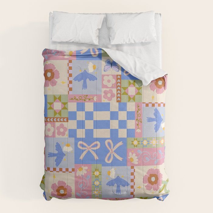 Whimsical Folk Garden Collage Comforter Gallery Image 6