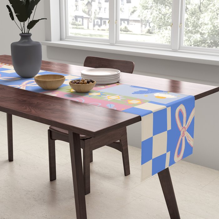 Whimsical Folk Garden Collage Table Runner Gallery Image 2