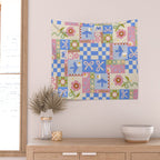 Whimsical Folk Garden Collage Wall Tapestry Gallery Image 2