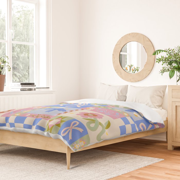 Whimsical Folk Garden Collage Duvet Cover Gallery Image 2