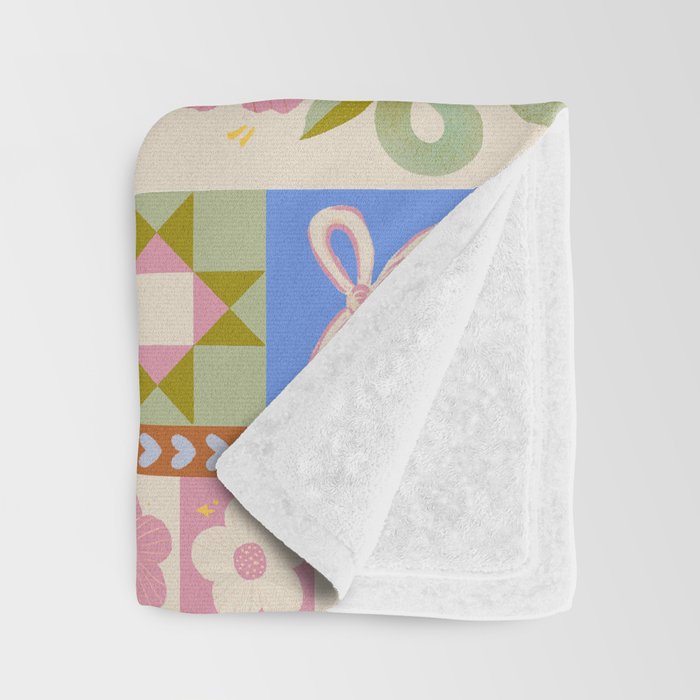 Whimsical Folk Garden Collage Throw Blanket Gallery Image 3