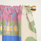 Whimsical Folk Garden Collage Window Curtain Gallery Image 2