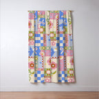 Whimsical Folk Garden Collage Window Curtain Gallery Image 3