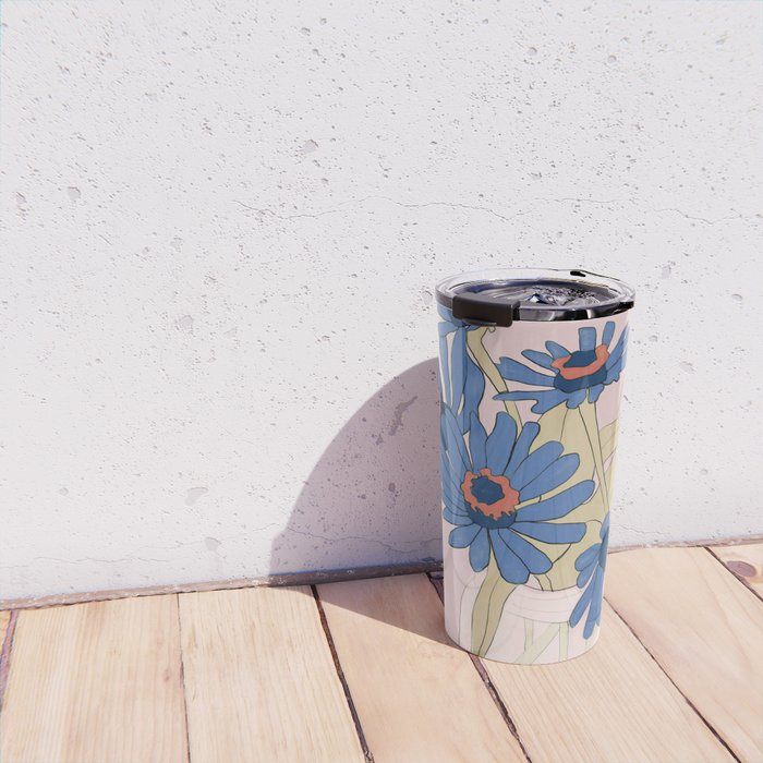 blue flowers 2 Travel Mug Gallery Image 4