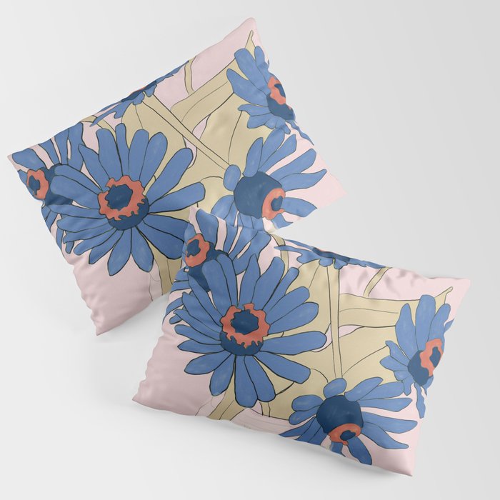blue flowers 2 Pillow Sham Gallery Image 1
