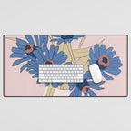 blue flowers 2 Desk Mat Gallery Image 1