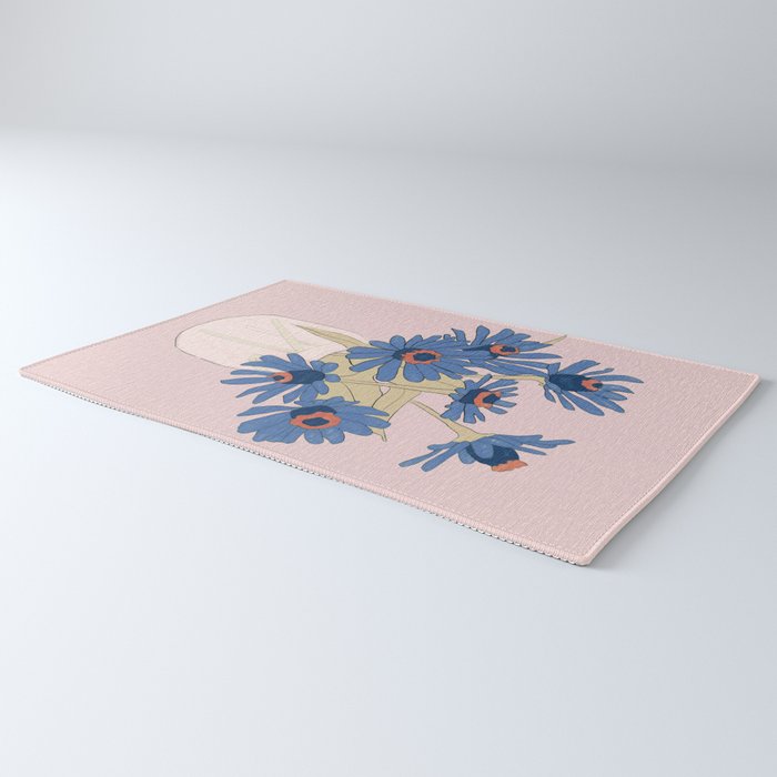 blue flowers 2 Rug Gallery Image 3