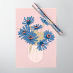 blue flowers 2 Wrapping Paper Gallery Image 1