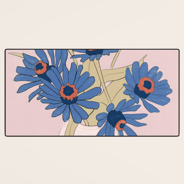 blue flowers 2 Desk Mat Gallery Image 3