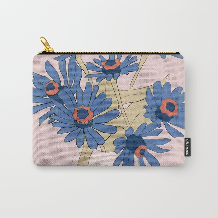 blue flowers 2 Carry All Pouch Gallery Image 1