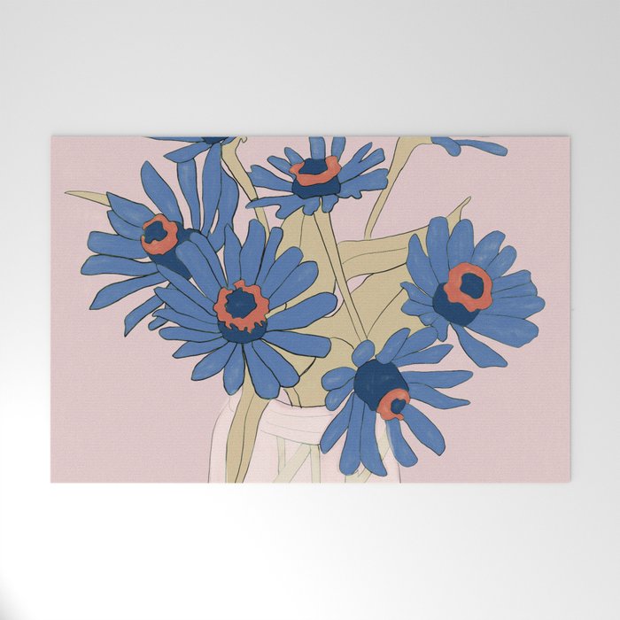 blue flowers 2 Welcome Mat Gallery Image 1