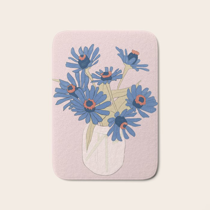 blue flowers 2 Bath Mat Gallery Image 1