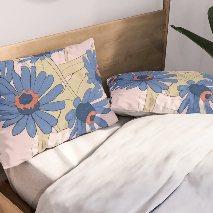 blue flowers 2 Pillow Sham Gallery Image 2