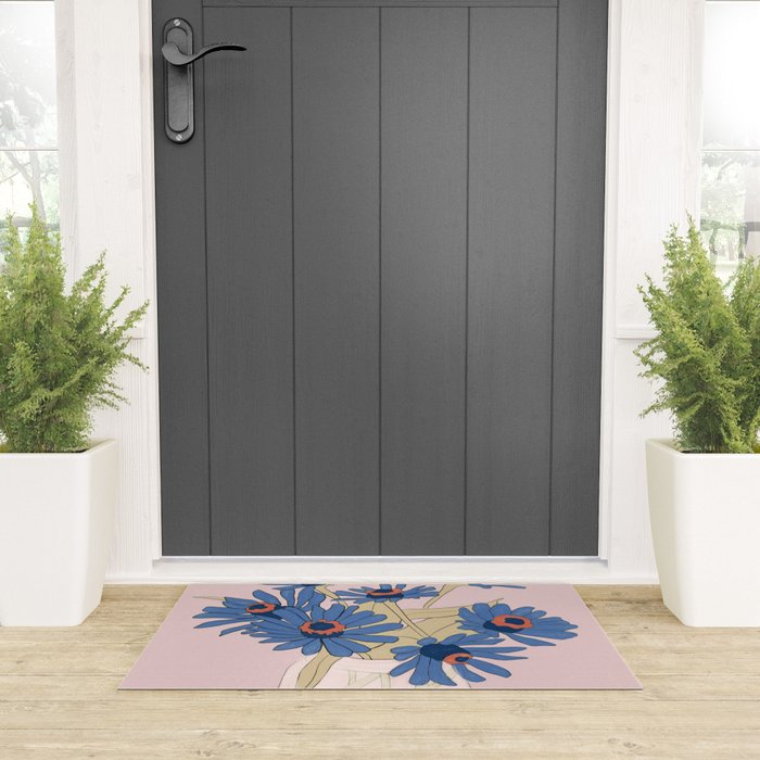 blue flowers 2 Welcome Mat Gallery Image 3