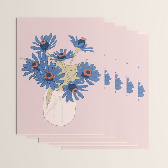 blue flowers 2 Wrapping Paper Gallery Image 3