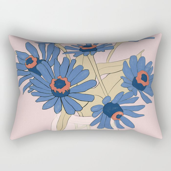blue flowers 2 Rectangular Pillow Gallery Image 2