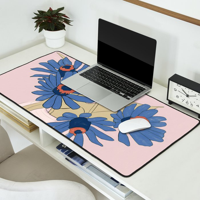 blue flowers 2 Desk Mat Gallery Image 2