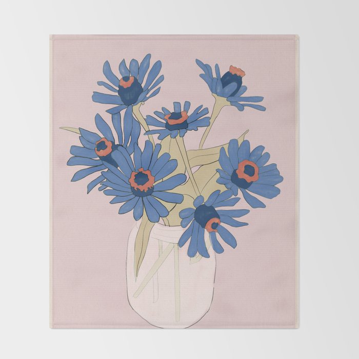 blue flowers 2 Throw Blanket Gallery Image 2