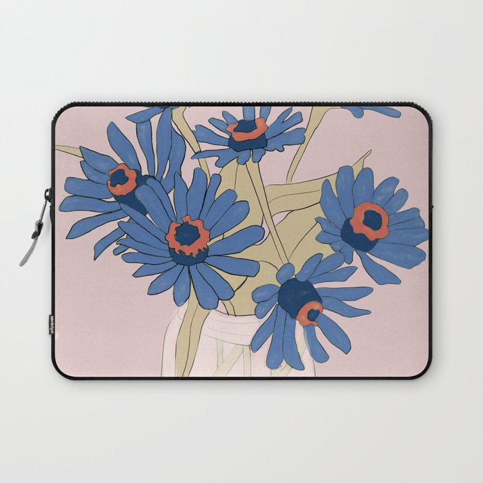 blue flowers 2 Laptop Sleeve Gallery Image 1