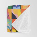 Life On a Checkboard, Abstract Maximalism Eclectic Painting, Bohemian Pop of Color Illustration  Throw Blanket Gallery Image 3