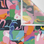 Life On a Checkboard, Abstract Maximalism Eclectic Painting, Bohemian Pop of Color Illustration  Wall Tapestry Gallery Image 3