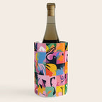 Life On a Checkboard, Abstract Maximalism Eclectic Painting, Bohemian Pop of Color Illustration  Wine Chiller Gallery Image 2