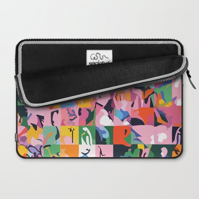 Life On a Checkboard, Abstract Maximalism Eclectic Painting, Bohemian Pop of Color Illustration  Laptop Sleeve Gallery Image 2