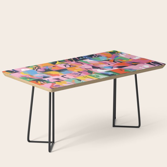 Life On a Checkboard, Abstract Maximalism Eclectic Painting, Bohemian Pop of Color Illustration  Coffee Table Gallery Image 1